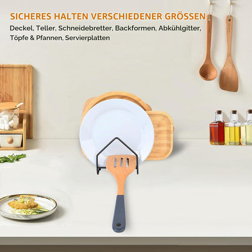 Schneidebrett Halterung, Topfdeckelhalter Schublade, Topfpfannendeckel Halter, Topfhalter Pfannenhalter,Topfdeckel Halterung, Schneidebretthalter Tellerständer für Küchenschrank Topfdeckel Organizer