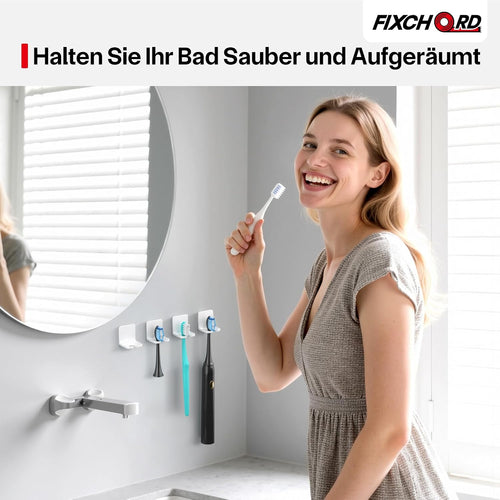 4 Pack Elektrische Zahnbürste Halterung, Selbstklebende elektrische zahnbürste Halter für die Wandmontage, Zahnbürstenhalter für die Aufbewahrung im Badezimmer, weiß