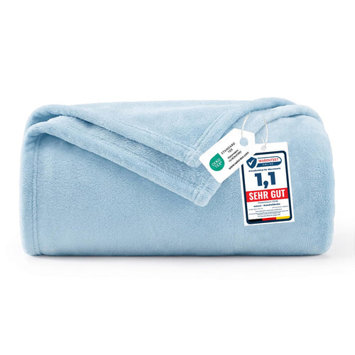 WAVVE Kuscheldecke Flauschig Decke Tagesdecke 150x200 - Sofadecke Grau