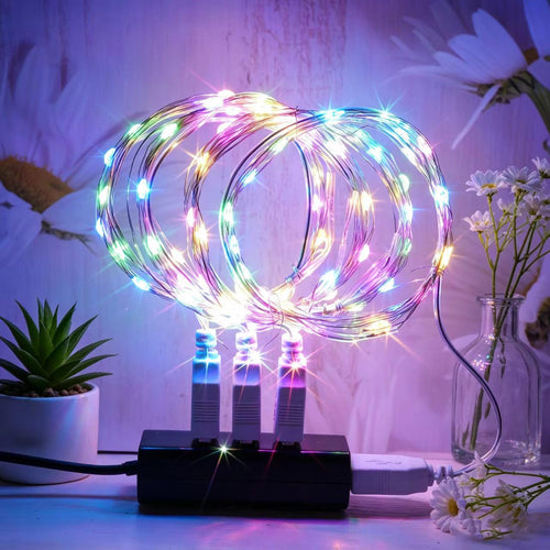 2 Stück LED Lichterkette, 20LED 2M / 6.6Ft USB lichterkette außen/innen Wasserdichte für Schlafzimmer, Hof, Hochzeit, Weihnachten, DIY etc (Warmweiß)