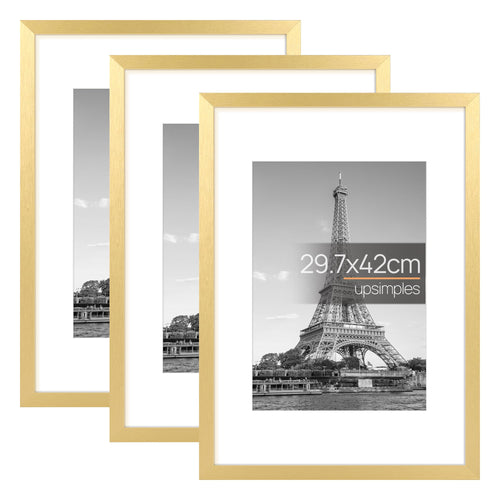 upsimples 3 Pack Bilderrahmen A4, Bilderrahmen Kinderzeichnungen A4,Picture Frame Schwarz für Fotos, Bilder, Poster
