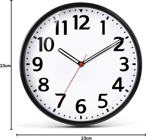 Wanduhr 9 Zoll batteriebetrieben leise Nicht tickende Wanduhr Modernes Quarz Design Dekorativ Innen Küche Büro