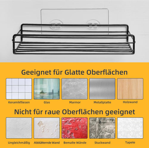 Dreamark Dusch-Klebehaken Ohne Bohren, 12 Stück Starke Transparente Klebehaken Wasserdicht für Duschregal, Seifenhalter, Badregal & Eckregal in der Küche- Keine Löcher für Küche & Bad