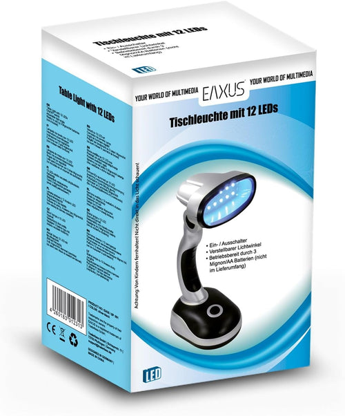 Eaxus® LED Schreibtischlampe ohne Kabel - Helle Tischleuchte, tageslicht Silber