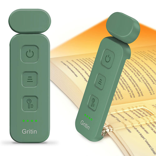Gritin Leselampe Buch Klemme, Wiederaufladbare Buchlampe mit 7 LEDs -Weiß