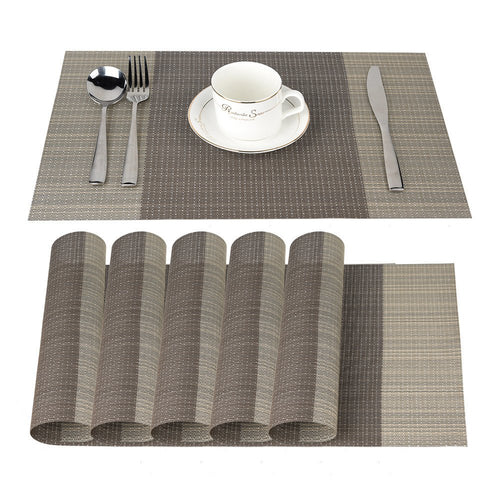6er Set Platzsets 30x45cm Platzdeckchen Rutschfest Abwaschbar Tischmatten PVC Abgrifffeste Hitzebeständig Tischsets, Platz-Matten für küche