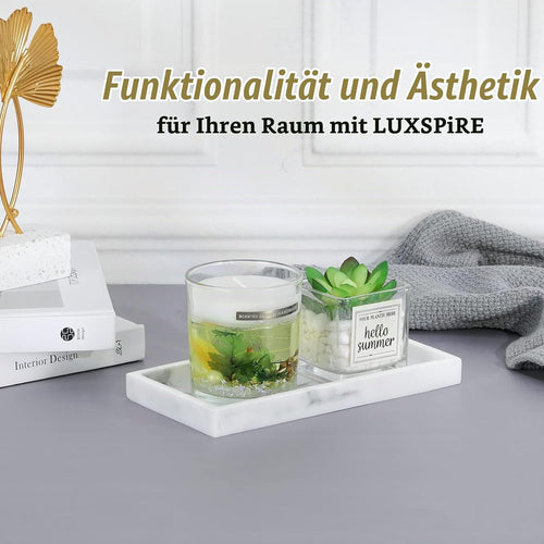 Luxspire Badezimmerablage für die Arbeitsplatte, Mini, Marmorweiß
