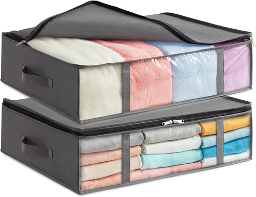 Lifewit 2 Stück 40L Unterbett Aufbewahrungsbox, Faltbare Unterbettkommode
