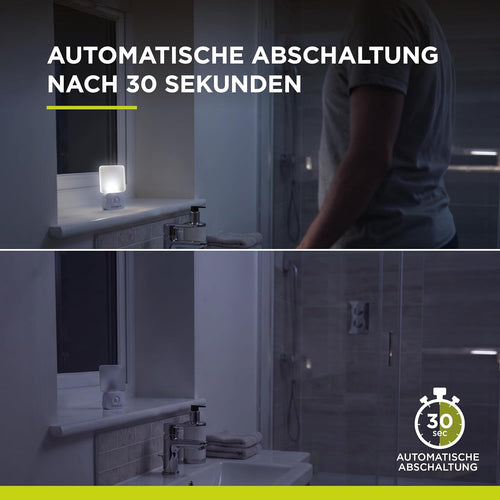 Integral LED Nachtlicht mit Bewegungssensor | Batteriebetrieben | Automatisches Ein-/Ausschalten | Weiches Licht | Wandmontage möglich | Transparent | Für Schlafzimmer, Flure, Treppen, Kinderzimmer