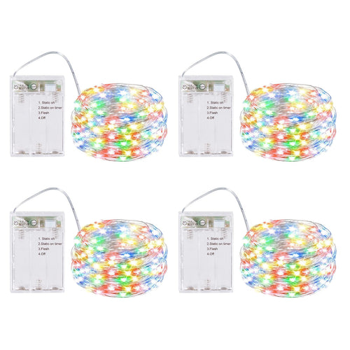 BXROIU 2X 50 LED Lichterkette Batteriebetrieben 5M Micro LED Warmweiß