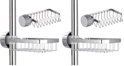 Bnimtm Duschstangen Aufbewahrungsregal - Duschablage für Duschstange Edelstahl - 1 Stück Duschablage Ohne Bohren für Duschstange, Shampoo,Seifenhalter - für 20-32mm Stange