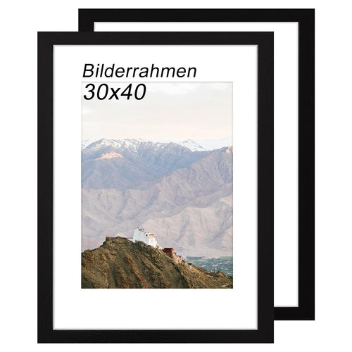 RUN HELIX Bilderrahmen A4 Schwarz – Bilderrahmen din a4 (21x29.7cm) mit bruchsicherem Acrylglas und Passepartout - Leichtgewicht für Poster, Bilder, Kinderzeichnungen, Diplome - Wand- & Tischmontage