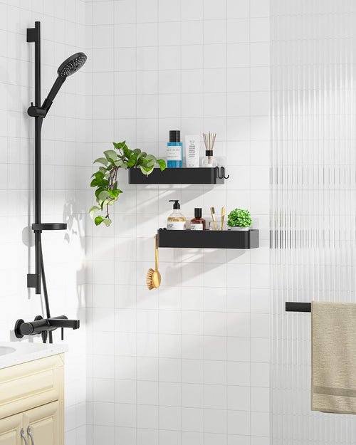 Kitsure Duschablage ohne Bohren, Badezimmer organizer, Large, Schwarz