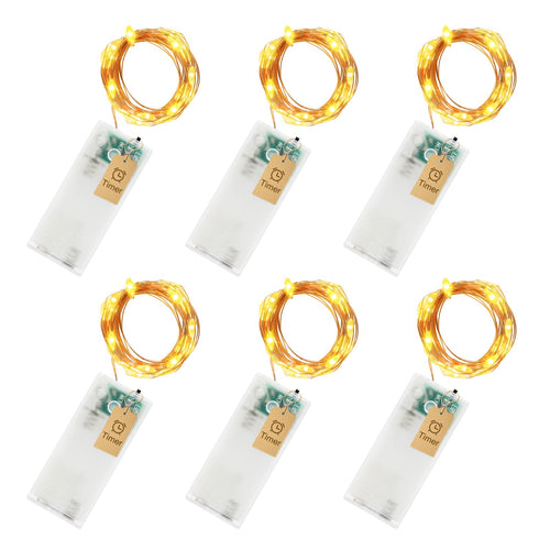 Mini Lichterkette Aufladbar 2M 20LED Warmweiß 3er Set