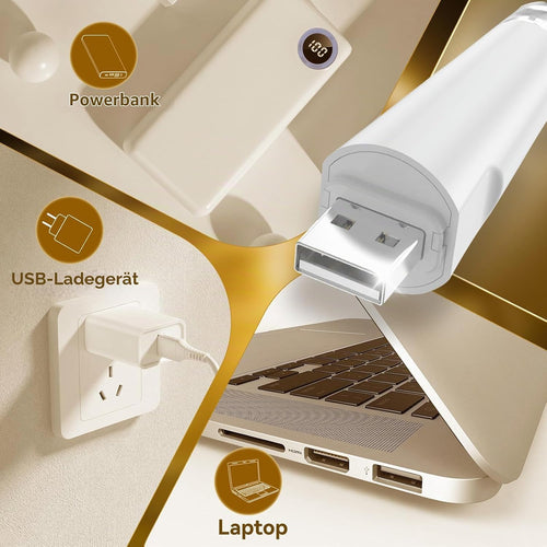 Flaschenlichter mit Korken, USB wiederaufladbares Weinflaschenlicht, batteriebetriebene Gläser, Lichterkette, 2025 verbesserte Lichterkette für Weihnachtsdekorationen(Warm weiß, 3 Pack)