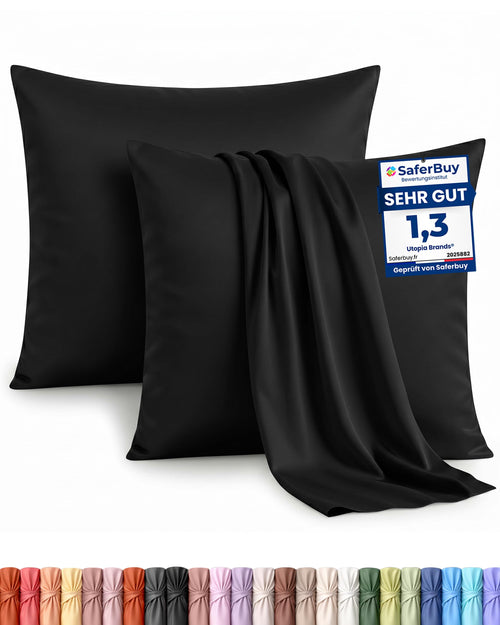 Utopia Bedding Kissenbezug 40x40 4er Set , kopfkissenbezug 40x40 Grau
