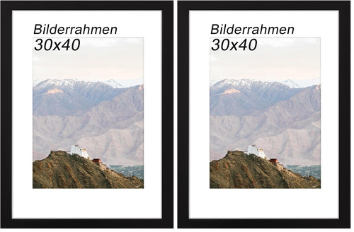 RUN HELIX Bilderrahmen A4 Schwarz – Bilderrahmen din a4 (21x29.7cm) mit bruchsicherem Acrylglas und Passepartout - Leichtgewicht für Poster, Bilder, Kinderzeichnungen, Diplome - Wand- & Tischmontage