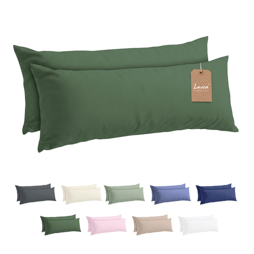 Lavea® 2er Set Kissenbezug - 40x40 - Eukalyptus