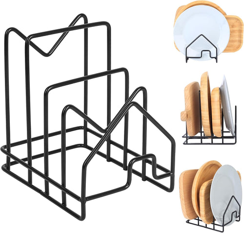 Schneidebrett Halterung, Topfdeckelhalter Schublade, Topfpfannendeckel Halter, Topfhalter Pfannenhalter,Topfdeckel Halterung, Schneidebretthalter Tellerständer für Küchenschrank Topfdeckel Organizer