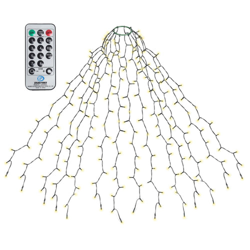 SALCAR Weihnachtsbaum Lichterkette 1,5m 200er LED mit 8 Girlanden, Warmweiß