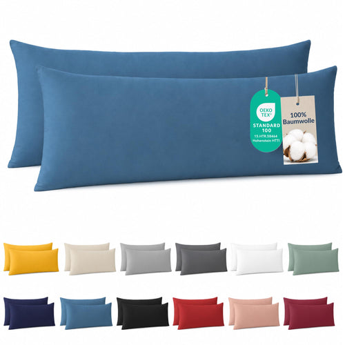 Dreamzie - Kissenbezug 40x40cm - 2er Set - 100% Baumwolle - Anthrazit