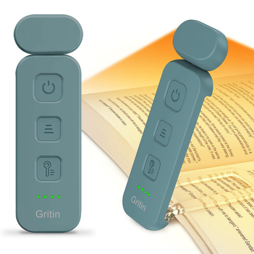 Gritin Leselampe Buch Klemme, Wiederaufladbare Buchlampe mit 7 LEDs -Weiß