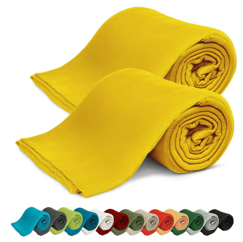 KiGATEX Polar Fleecedecken 2er Set Silber 130x160 cm Oeko-TEX® ca. 420g