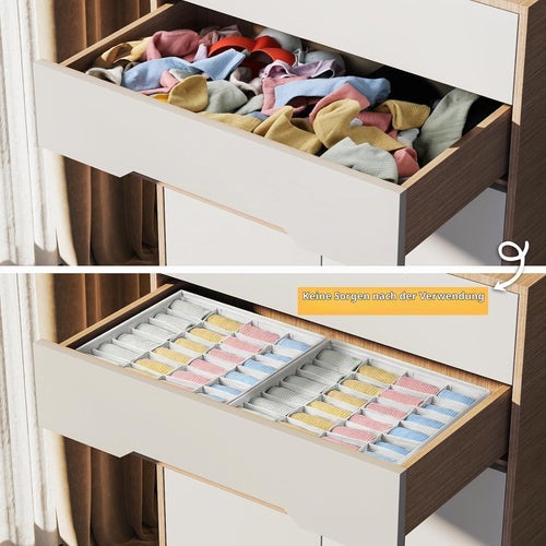 DIMJ Schrank Schubladen Organizer - 48 Fächer (2x24) Socken Organizer