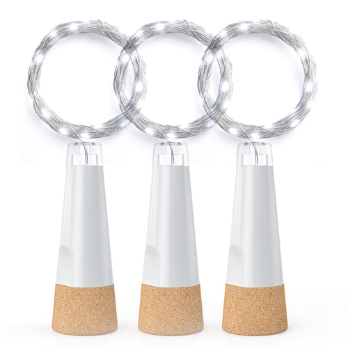Flaschenlichter mit Korken, USB wiederaufladbares Weinflaschenlicht, batteriebetriebene Gläser, Lichterkette, 2025 verbesserte Lichterkette für Weihnachtsdekorationen(Warm weiß, 3 Pack)