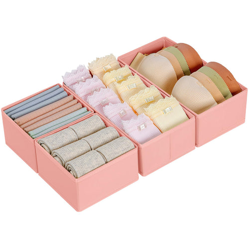 DIMJ 4 Stück Schubladen Ordnungssystem Schubladen Organizer, Faltbare Aufbewahrungsbox Stoff, Schubladeneinsätze für Kleiderschränke, Kleiderschrank Organizer für Kleidung, Hellgrau