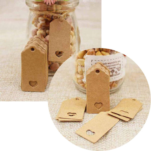 Geschenkanhänger Weihnachtsbaumanhänger Kraftpapier, Braun, 100 Stück
