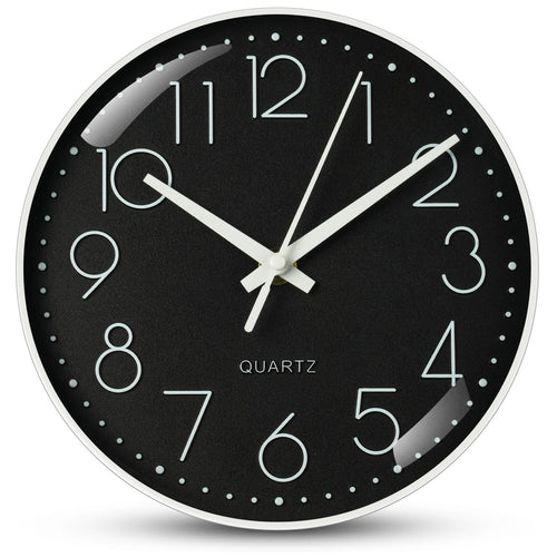 Aolso Wanduhr, geräuschlos und tickt Nicht, Batteriebetriebene runde Wanduhr, Digitale Wwanduhr, modernes Quarz-Design, für Wohnzimmer, Büro, Küche oder Kinderzimmer (Grau, 20CM)