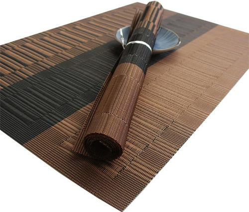 6er Set Platzsets 30x45cm Platzdeckchen Rutschfest Abwaschbar Tischmatten PVC Abgrifffeste Hitzebeständig Tischsets, Platz-Matten für küche