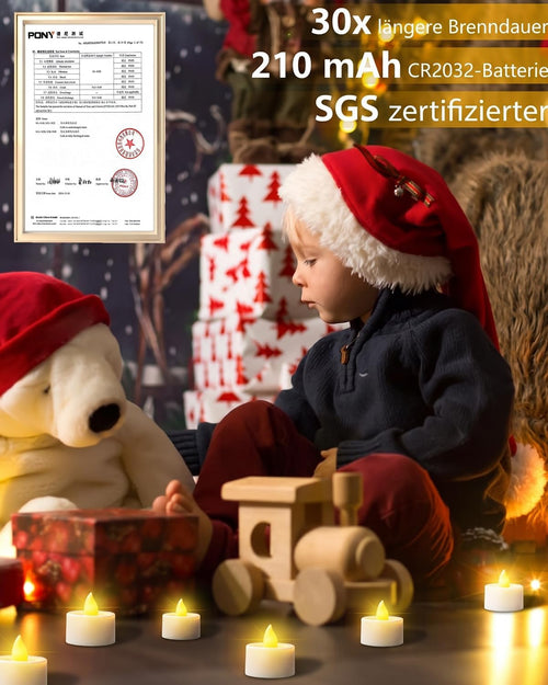 HAZENS LED Teelichter 12 Stück mit flackernder Flamme, batteriebetriebene flammenlose Teelichter Ø 3,6 cm x H 3,5 cm warmweiß, mit CR2032-Batterien Kerzen für Kerzenhalter, Tischdeko, Halloween