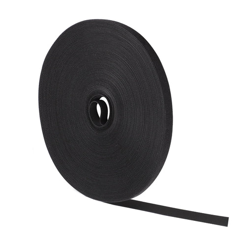 15m Klett Kabelbinder, 10 mm, Zuschneidbar, Klettband Schwarz