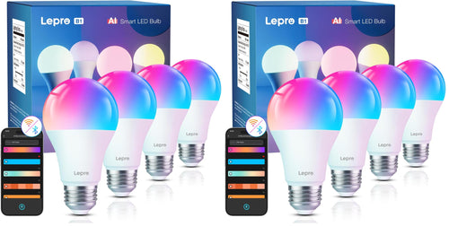 Lepro AI Smart Glühbirne B1, E27, 8,5W, 806lm, dimmbar, RGB+CCT