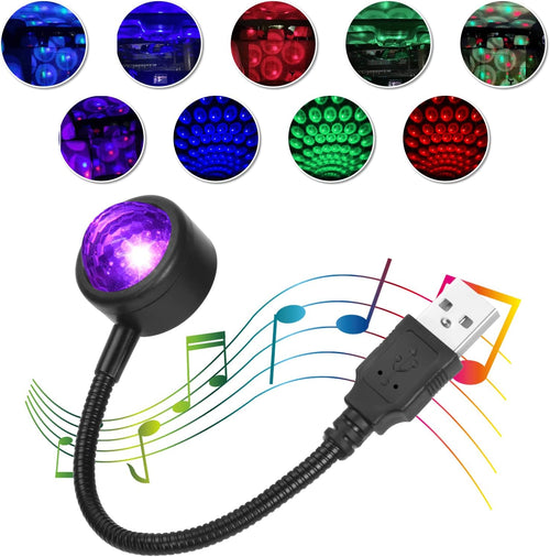 URAQT LED Auto Decke Starlight, USB-Nachtlicht 360° Rotierende Mini Discokugel Dachprojektor-Licht Flexible Innere Lampe für Party Abend Club Bar