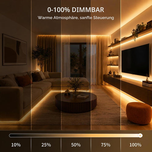 COB LED Streifen mit Bewegungsmelder 1M, Warmweiß 2700K, 320LEDs Licht Leiste mit 3-Modi, Dimmbar CRI90+ Led Strip Selbstklebend mit Timing-Funktion Für Schrank,Küche,Wohnzimmer,Schlafzimmer,Treppe