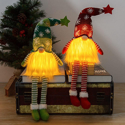 3 Stück Weihnachtsdeko Innen Wichtel,Weihnachtswichtel mit LED für Tisch