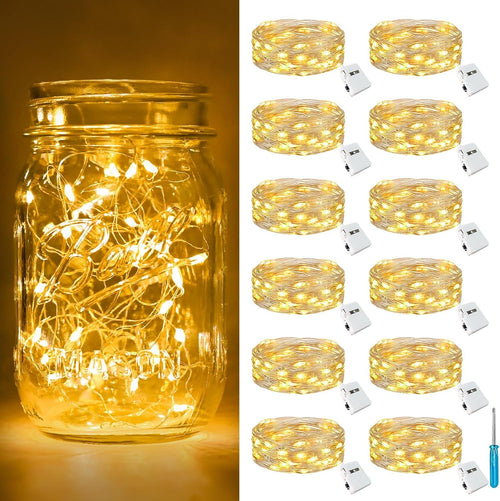 btfarm 12 Stück/3 Modi Lichterkette Batterie, 2M 20 LED Lichterkette Klein