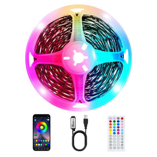 LED Strip 3m, USB RGB Streifen Mit App Fernbedienung, Music Sync Steuerbar Timer Einstellung, Band Selbstklebend Beleuchtung Lichter Verstellbare Helligkeiten Farbwechsel Für Tv/Schlafzimmer/Party