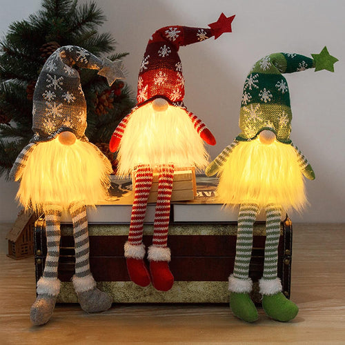 3 Stück Weihnachtsdeko Innen Wichtel,Weihnachtswichtel mit LED für Tisch