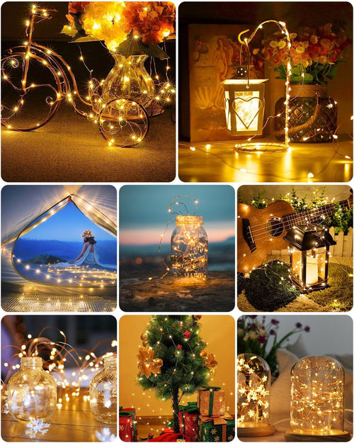 Mini Lichterkette aufladbar, 5M 50LED, Warmweiß