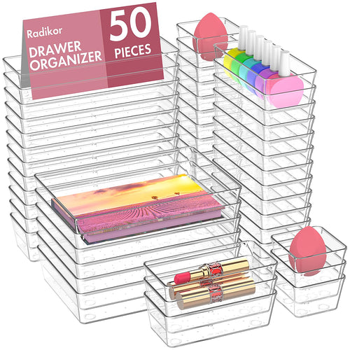 Radikor Schubladen Organizer 16-teilig, Schminktisch Organizer 4 Größen