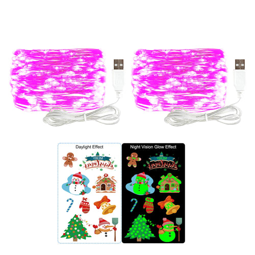 2 Stück LED Lichterkette, 30LED 3M / 10Ft USB lichterkette außen/innen Wasserdichte für Schlafzimmer, Hof, Hochzeit, Weihnachten, DIY etc (Warmweiß)