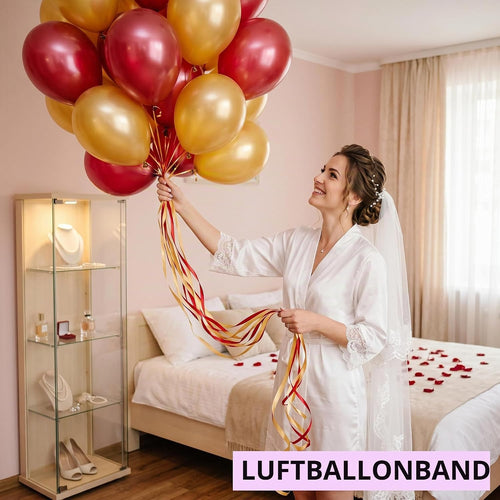 450 Meters Geschenkband Weiss - Gold 5mm Geschenkbänder luftballon schnur - luftballon band Luftballons Hochzeit Geschenkverpackung für Weihnachtsdeko, Ballonverschlüsse, Geschenkverpackung