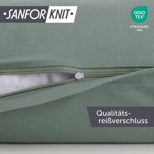Blumtal Kissenbezug 40x40 cm (2er Set Kissenbezüge) - Hellgrün - 100% Baumwoll-Jersey, Oeko-Tex Zertifiziert, Kissenhülle 40x40 - Jersey Kopfkissenbezug für Kissen 40x40 cm mit Reißverschluss