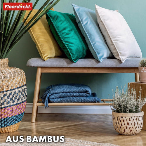 Floordirekt Schuhregal aus Bambus, schmales und platzsparendes Schuhregal, Schuhorganizer mit Sitzfläche (Montana)