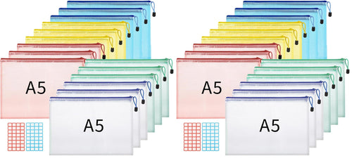 Hemiks 15 Stück Dokumententaschen A4+A5+A6, Dokumentenmappe Wasserabweisend