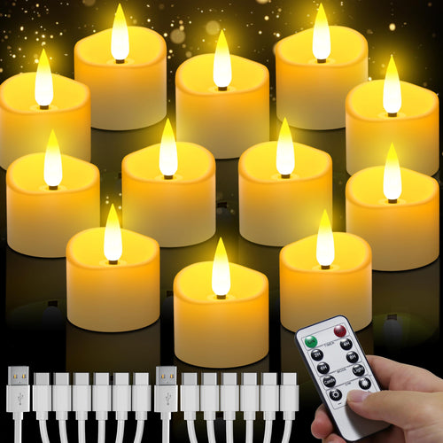 daphomeu Wiederaufladbare LED Teelichter mit Timerfunktion 6 Stück